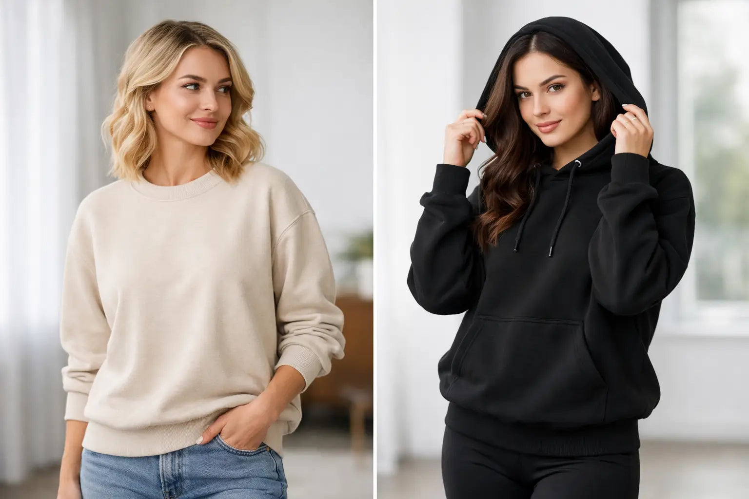 Crewneck vs Hoodie for Women, Styled Right