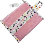 Multi-Functional Zipper Towel Bag – Waterproof Makeup & Travel Organizer with Handle | Floral Pink