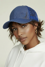 Blue heart mesh baseball cap – Embroidered mesh Trucker Hat