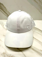 White heart mesh baseball cap – Embroidered mesh Trucker Hat